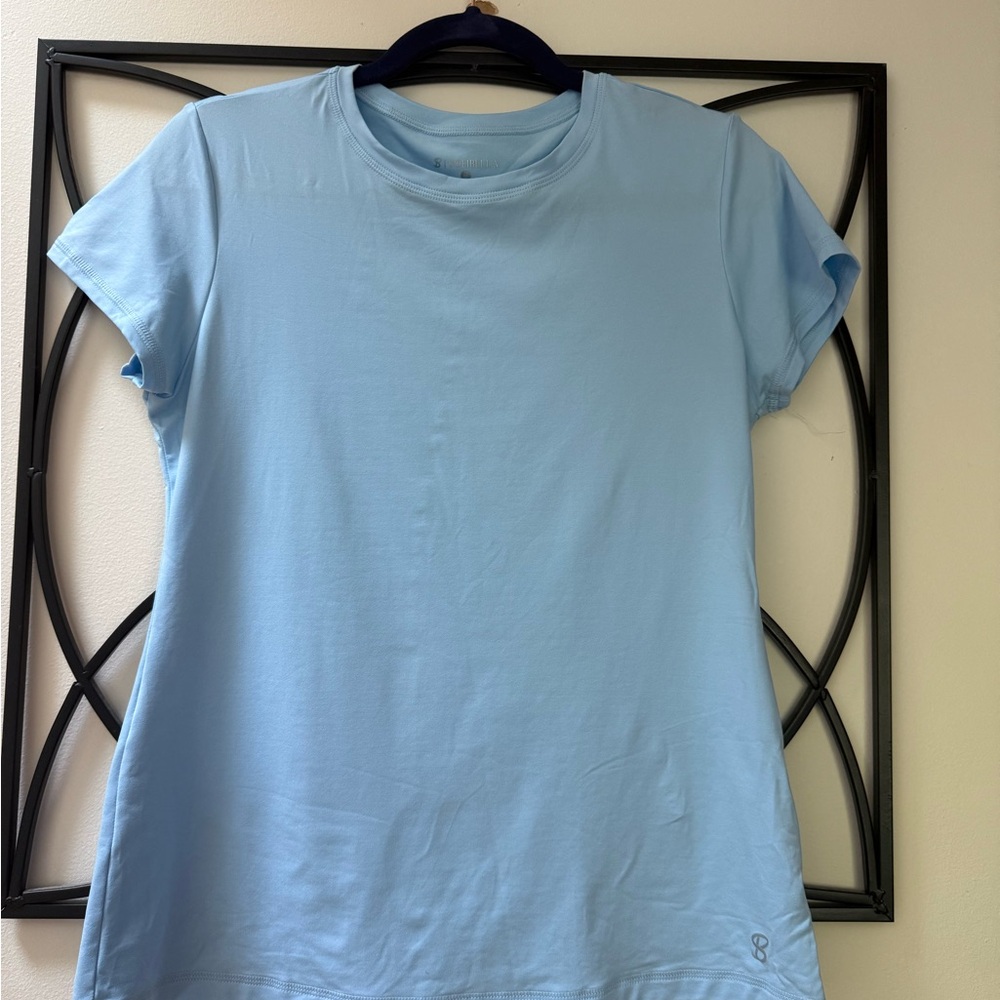 Sofibella Powder Blue Relaxed Fit Short Sleeve Tee